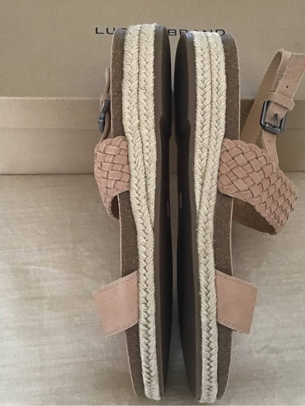 Lucky Brand Tan Woven Ankle-Strap Sandals - Picture 4 of 7